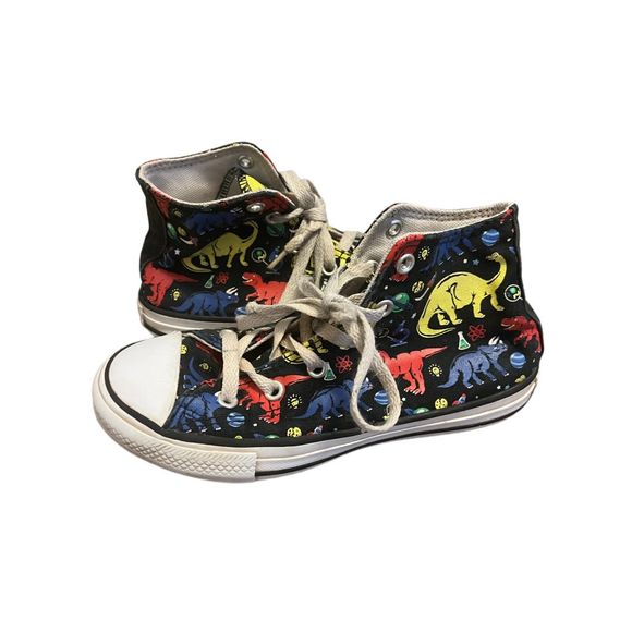 Converse Dino Chuck Taylors high tops Boys Shoes size 1 - Picture 2 of 5
